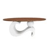 Sapphtopaz 2-Piece Nesting Modern Coffee Table Set for Living Room – Oval & Round Top Center Table with Curved Metal Base, Versatile Living Room Table - 4 of 4