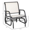 DSVIMOY 2PCS Porch Glider, Swing Glider Chairs with Curved Armrests for Garden, Poolside, Backyard, Cream White, 29.5"*26"*33.5" - 3 of 4