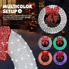 VINGLI 48 Inch Pre-lit Large Christmas Wreath with 224 LED Multi-Color Lights, Christmas Door Wreath, Timer Remote Control, Plug-in, White - 2 of 4