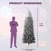 Snow Flocked Pencil Christmas Tree - 100 Dual-Color LEDs, 320 Branch Tips w/ Metal Stand - 4 of 4