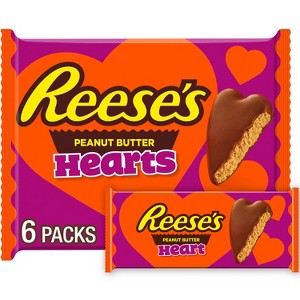 Reese's Valentine's Day Peanut Butter Hearts Candy - 1.2oz/6ct - 1 of 4