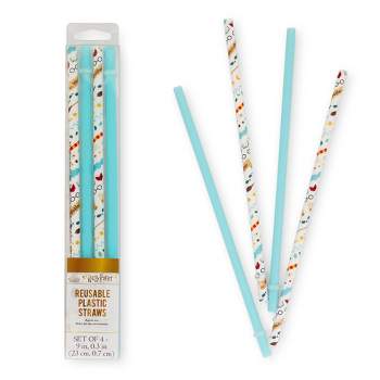 Silver Buffalo Disney Lilo & Stitch True Blue Reusable Plastic Straws | Set  of 4