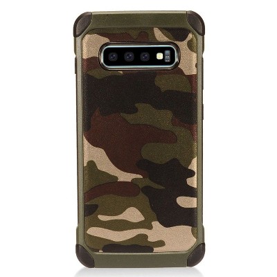 Insten Camouflage Hard Dual Layer Plastic TPU Case For Samsung Galaxy S10 Plus - Green by Eagle