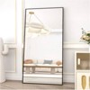 HOMLUX 64"x21"/58"x18" Rectangular Leaning Floor Mirror Full Length Standing Mirror Bathroom - 4 of 4