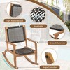 Osparple Rocking Chair Outdoor Set of 2 Acacia Rattan Outdoor Chairs with Seat and Back Reclining Outdoor Lounge Chairs for Balcony - 3 of 4