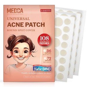 MEDca Hydrocolloid Acne Patches for Face – 108-Count Pimple Spot Bandages in 2 Sizes for Acne, Zits & Blackheads - 1 of 4