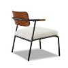 Jennifer Taylor Home Kelvin 25" Mixed Material Accent Arm Chair, Cream White Upholstery & Black Metal - 4 of 4