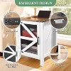 GustoWave Nightstand With Charging Station, Charging Side Table With Metal Mesh Barn Door, Dimensions: 18" D X 18" W X 24.4" H - 3 of 4