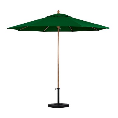 8 2 Round Wood Grain Steel Patio Umbrella Hunter Green Astella Target