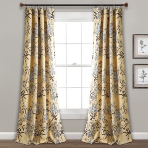 Lush Décor Botanical Garden Light Filtering Window Curtain Panels Yellow 52X84 Set - 1 of 4