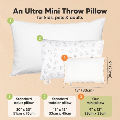Soft White Mini Toddler Pillow with Pillowcase, 9x13