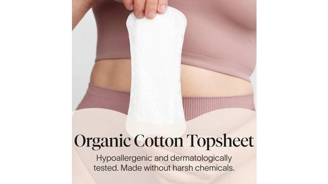 Cora Organic Cotton Ultra Thin Panty Liners for Periods - Regular Absorbency - 40ct, 2 of 9, play video