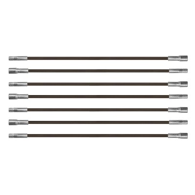 Chromex 7-Piece 21-Ft. Fiberglass Chimney Brush Rods with 1/4-In. NPT Fittings in Black