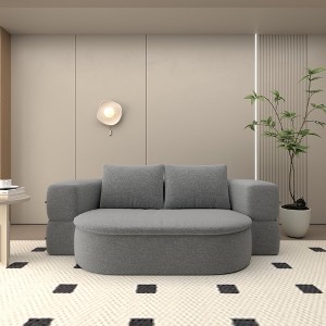 Racxily Memory Foam 3-Seater Couch, No Installation & Easy to Transport, Deep Seat Modern Sofa with Corduroy Fabric - 1 of 4