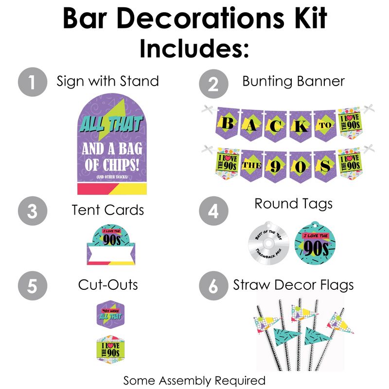 Big Dot of Happiness 90’s Throwback - DIY 1990s Party Signs - Snack Bar Decorations Kit - 50 Pieces, 3 of 9