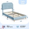 Twin/Twin XL Bed Frame with Storage Headboard Velvet Upholstered Platform Bedframe for Kids No Box Spring Needed - 2 of 4