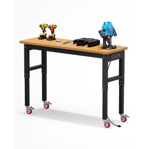 60" Workbench with Leveling Feet, 2200 LBS Capacity Adjustable Height Work Bench - 1 of 4