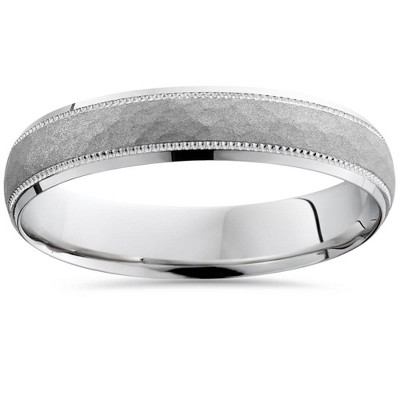 Pompeii3 4mm Hammered 950 Platinum Wedding Band Free Sizing