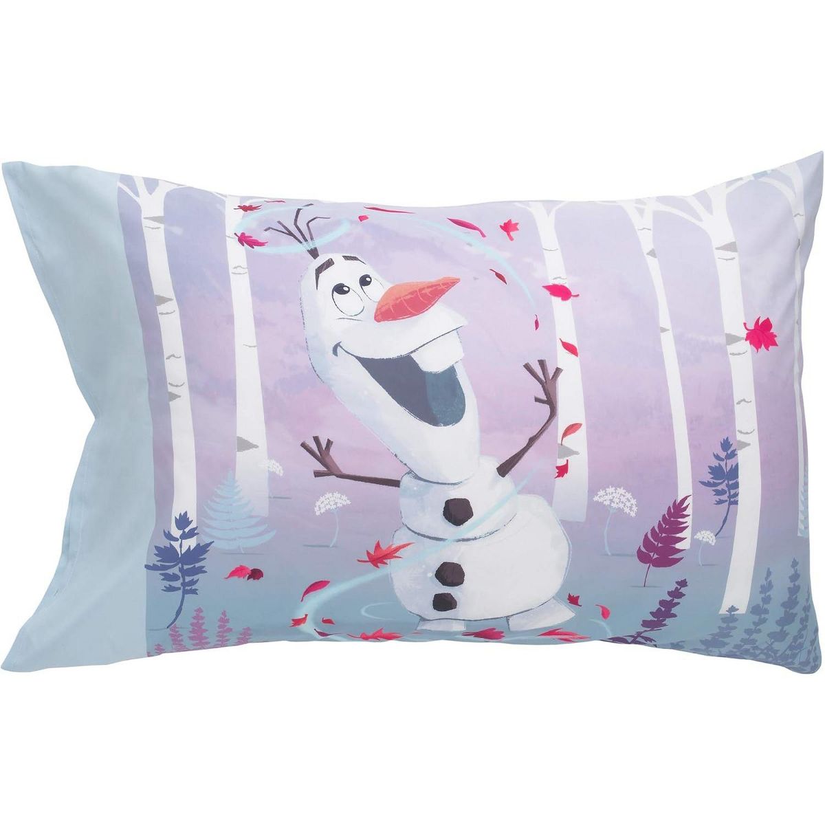 Disney Frozen 4-Piece Toddler Bedding Set, Elsa, Anna & Olaf Comforter, Sheets & Pillowcase, Ice Blue and Lavender - thumbnail 4