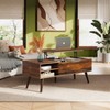 Coffee Table,  Lift Top Coffee Tables with Adjustable Storage Shelf and Hidden Compartment, Lift Tabletop Dining Table for Living Room, Rustic Oak - 2 of 4