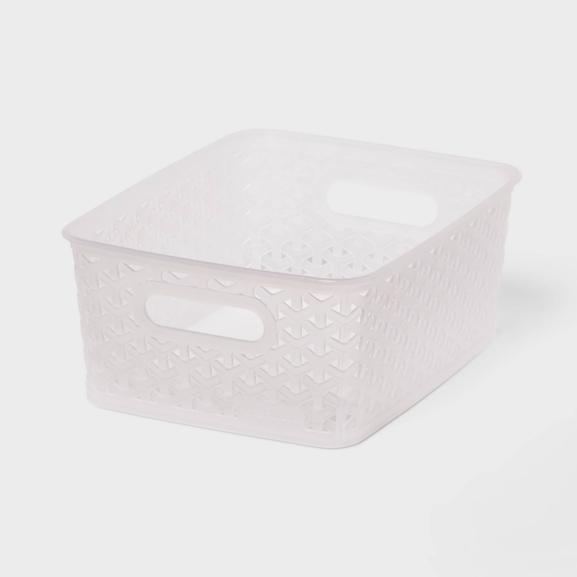 Y-Weave Small Decorative Storage Basket Translucent - Brightroom™: Portable, Plastic Bin, Clear Rectangle
