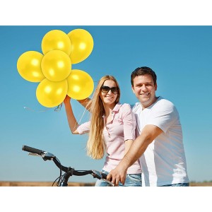 Treasures Gifted Pearlescent Yellow Balloons - 12 Inch Latex Balloons - 100 Pack - 1 of 1