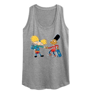 Women's - Hey Arnold! - Arnold and Gerald Skateboard Graphic Racerback Tank - 1 of 4