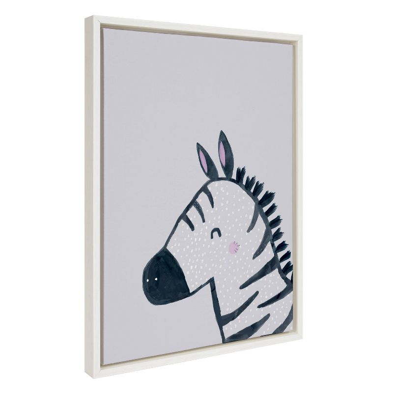 18&#34; x 24&#34; Sylvie Inky Zebra by Lauradidthis Framed Wall Canvas White - Kate &#38; Laurel All Things Decor, 3 of 12