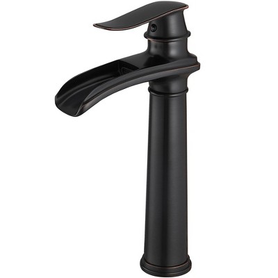 BWE Waterfall Single Hole Single Handle Bathroom Vessel Sink Faucet With Drain Assembly