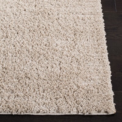 Beige 3' x 5' Synthetic Shag Area Rug