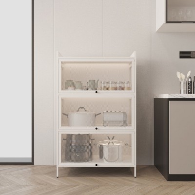 Sideboard Buffet Cabinet, Kitchen Buffet Storage Cabinet With 3 Sliding Door Minimalism Cupboard, Modern Coffee Bar Cabinet