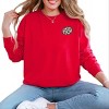 Football Sparkles Distressed - Women's Garment Dyed Long Sleeve Graphic T-Shirt - 3 of 4