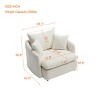 ModernLuxe Oversized Swivel Accent Chair with Ottoman, 360° Rotation Wide Seat Chenille Chair with 3 Pillows for Living Room - 3 of 4