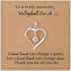 Athletic Jewelry Necklace 4 Sport Balls 16-19 Inch Adjustable Chain Coach Necklace-Volleyball - 1 of 4