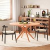 SEVOBAL Coffee Tables, Solid Round Coffee Table for 4 to 6 People with Intersecting Pedestal Base, Dining Table, Beige, 47.2"*47.2"*30.3" - 2 of 4