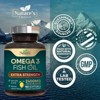 Triple Strength Omega 3 Fish Oil Supplement, EPA & DHA Fish Oil Omega 3 Essential Fatty Acids Supplement Softgels, 2400 mg - 180 Softgels - 3 of 4