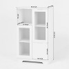 Homy Casa Decorative Storage Cabinet with Glass Doors and Open Shelves for Kitchen or Living Room, White - 3 of 4