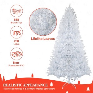 6.5ft Pre-Lit Artificial Black Christmas Tree – 250 Warm White LED Lights & 818 Branches, Xmas Decor for Living Room/Hallway/Office - 1 of 4