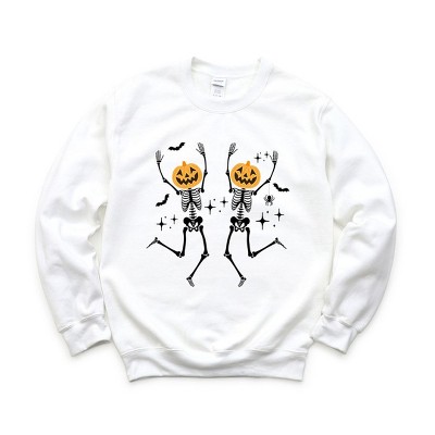 Simply Sage Market Women's Graphic Sweatshirt Pumpkin Skeleton