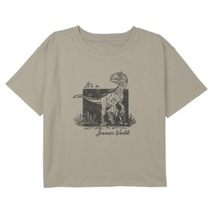 Girls Jurassic World Artistic It's A Painting Graphic Graphic Cropped T-Shirt - 1 of 3