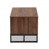 Baxton Studio Flannery Metal Coffee Table Walnut: Modern Geometric Design, Wood & Metal, 5 Shelves, Rectangle Shape - 3 of 4
