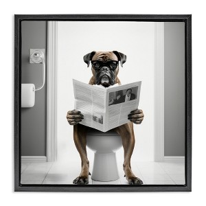 Stupell Industries Boxer Dog & Newspaper, 18" x 18" - 1 of 4