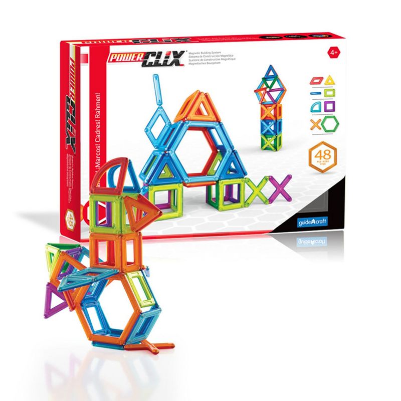 Guidecraft PowerClix® Frames, Magnetic Building Set, 48 Pieces, 1 of 3