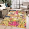 Abstract Washable Rug Modern Contemporary Foldable Carpet Soft Ultra-Thin Colorful Rug Low Pile Rug for Living Room Dining Room - 2 of 4