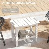Waterproof Storage Shelf Bench, White HDPE Shower Stool with Handle & Non-Slip Pads for Indoor Outdoor Bathroom-3irtyhousy - 3 of 4