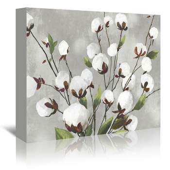 Americanflat Botanical Cotton Ball Flowers I By Pi Creative Art Unframed Canvas Wall Art