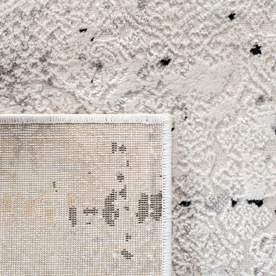 Amelia Grey and Gold Abstract Hand-knotted Rug