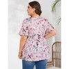 Garvee Women Plus Size Sweetheart Neck Tunic Tops Floral Short Sleeves Pleated Peplum Babydoll Casual Blouse T shirts - 4 of 4