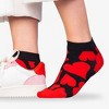 Heart Patterned Ankle Socks from the Sock Panda (Women's Sizes, Adult Medium) - Black and Red - 2 of 4