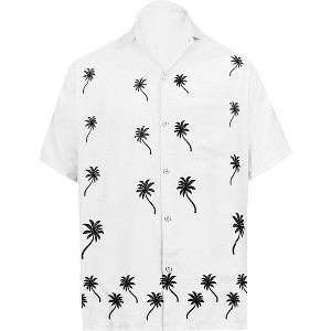 LA LEELA Men's Hawaiian Shirt Fashion Button Down Short Sleeves Holidays Aloha Party Casual Tops Summer Beaches Shirts for Mens - 1 of 4
